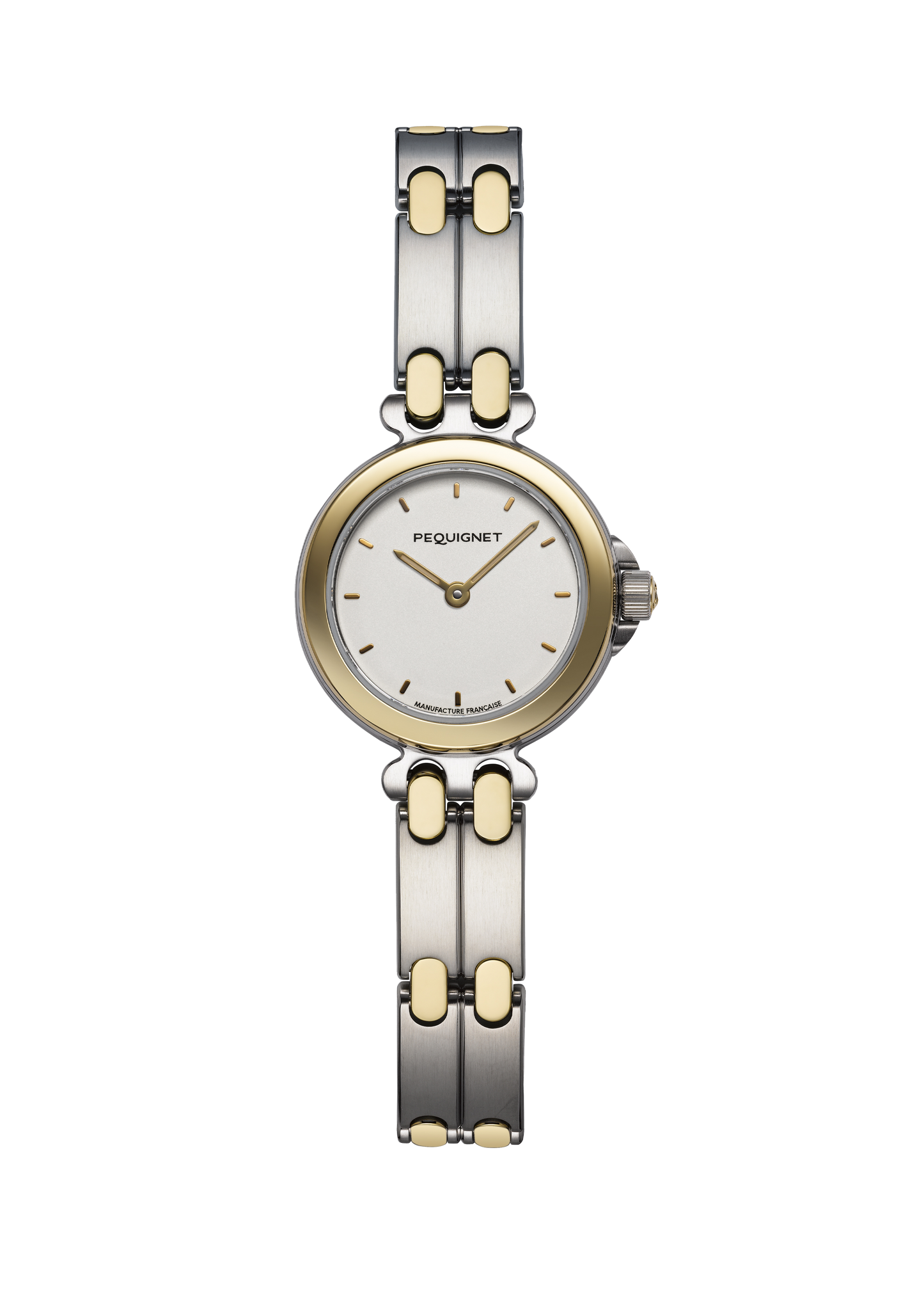 Moorea Watch Steel and gold case, opaline white dial