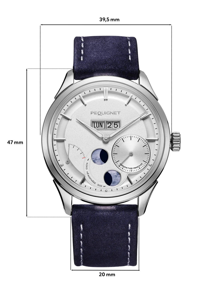 Royale Paris Watch - 39,5 mm Opaline dial, date display and moon phase